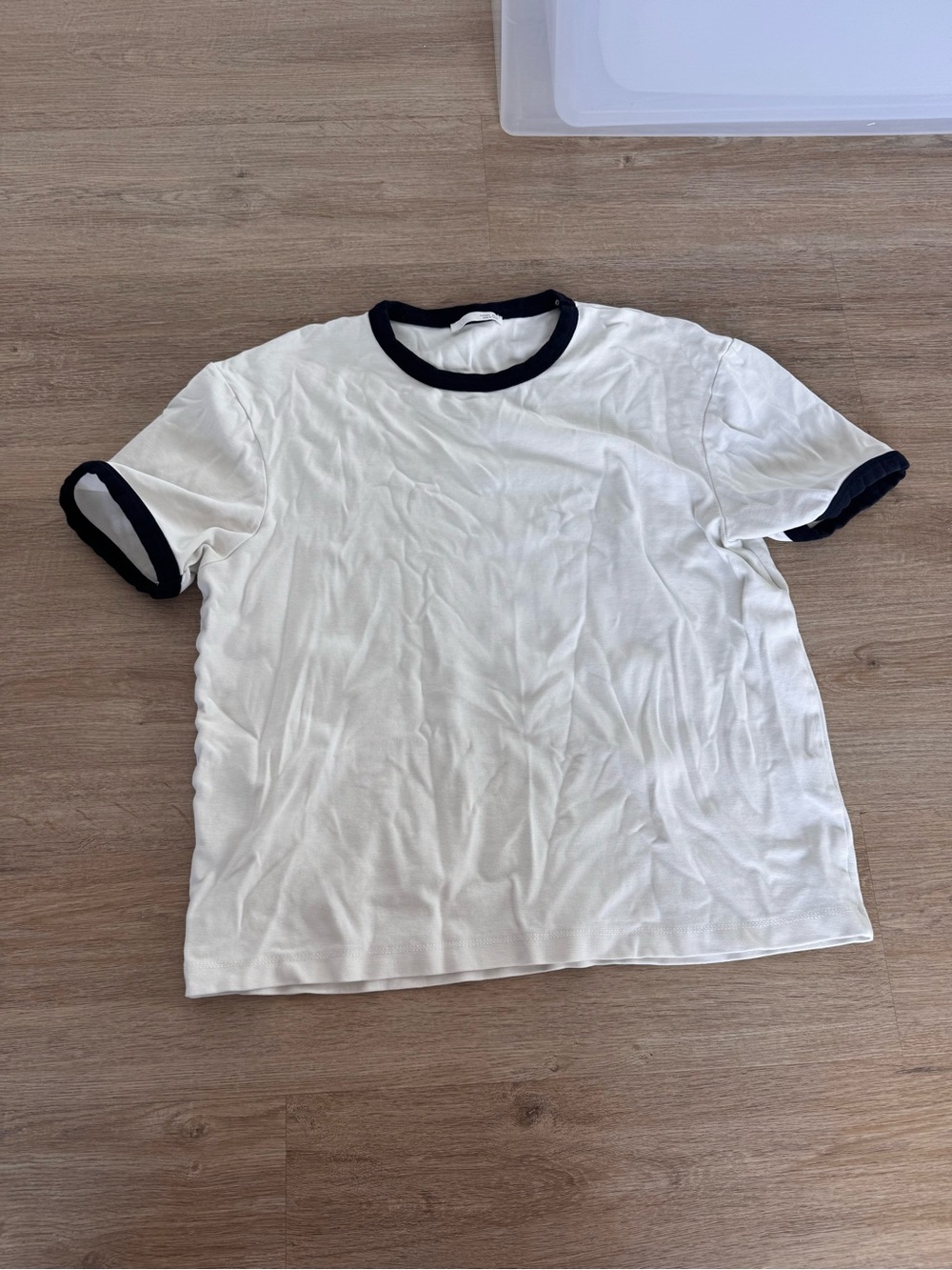 Zara White Tee with Black Trim